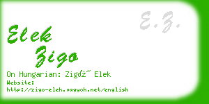 elek zigo business card